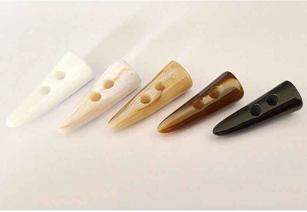 Resin Faux Horn 2-Hole Toggle Buttons -Trench Coat Fasteners 30pcs