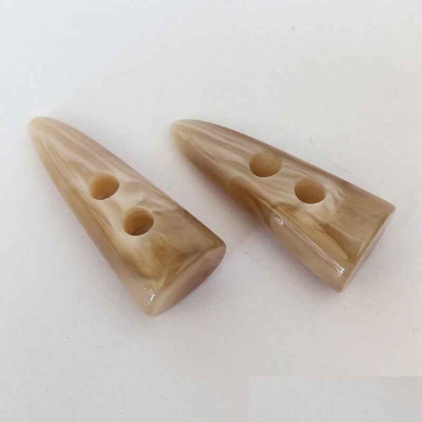 Resin Faux Horn 2-Hole Toggle Buttons -Trench Coat Fasteners 30pcs