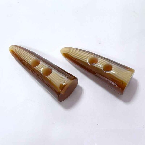 Resin Faux Horn 2-Hole Toggle Buttons -Trench Coat Fasteners 30pcs