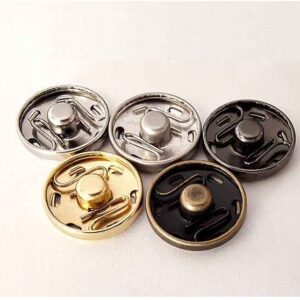 Solid Brass Snap Buttons Hand-Sewn Metal Fasteners 50 Pack(5 Colors)