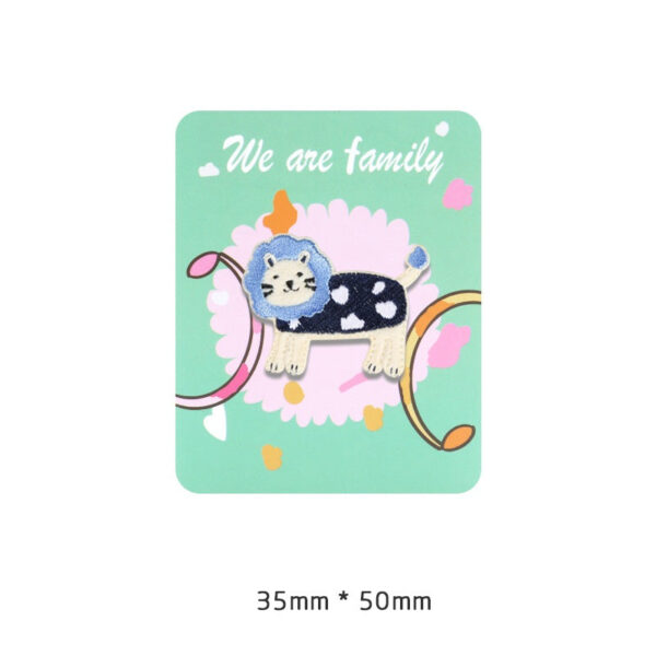 Self-Adhesive Plush Lion Embroidered Patch 6PCS - Image 3