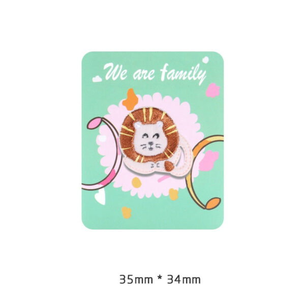 Self-Adhesive Plush Lion Embroidered Patch 6PCS - Image 8