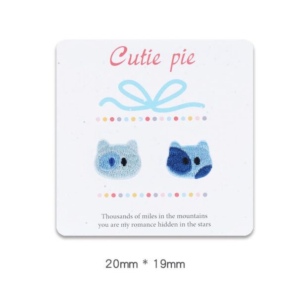 20mm Self-Adhesive Cat Head Embroidered Patches 12pcs - Image 5
