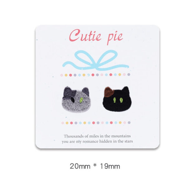 20mm Self-Adhesive Cat Head Embroidered Patches 12pcs - Image 7