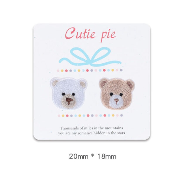 20mm Self-Adhesive Teddy Bear Head Patch for Clothes 6 Pack - Image 5