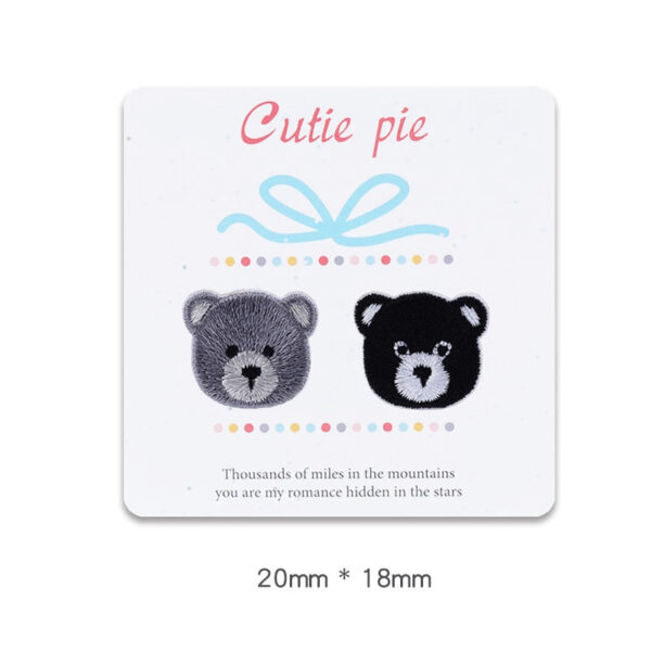 20mm Self-Adhesive Teddy Bear Head Patch for Clothes 6 Pack - Image 7