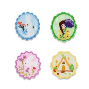 'Forest Song' Self - Adhesive Embroidered Patch 4pcs