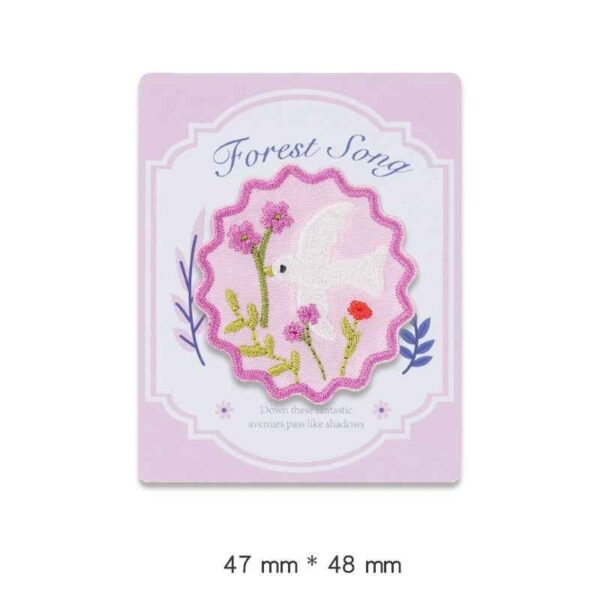 'Forest Song' Self - Adhesive Embroidered Patch 4pcs