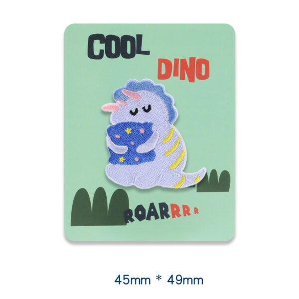 Roaring Fun: Self-Adhesive Dinosaur Embroidered Patches 4pcs - Image 6