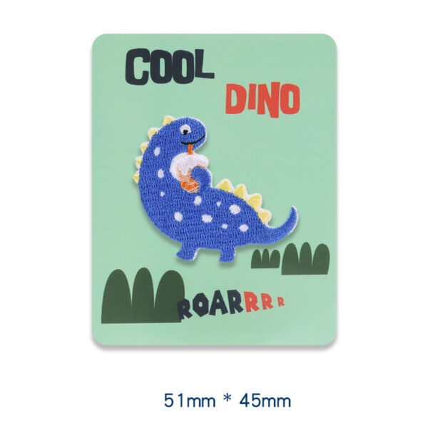 Roaring Fun: Self-Adhesive Dinosaur Embroidered Patches 4pcs - Image 5