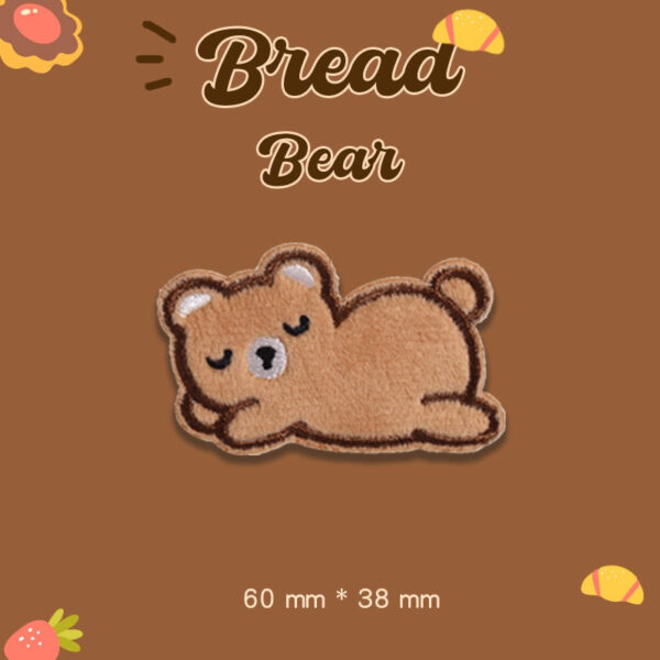 Self-Adhesive Plush Bread Bear Embroidered Patches 9 Pack - Image 8