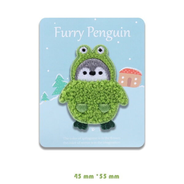 Adorable Self-Adhesive Furry Penguin Embroidered Patches 5 Pack - Image 7
