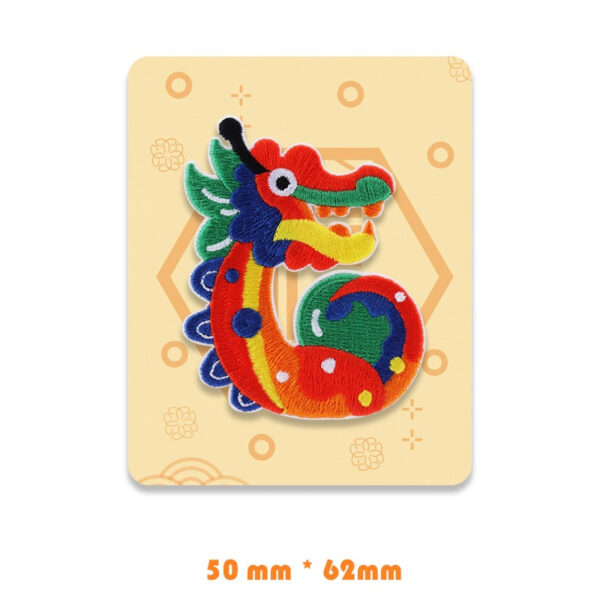 Self-Adhesive Chinese Dragon Year Embroidered Blessing Patches 4 Pack(2 Styles) - Image 2