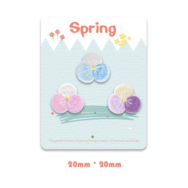 Self-Adhesive Spring Flower Embroidered Patches 12 Pack - Image 4