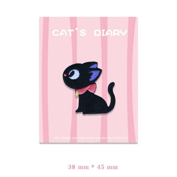 Adorable Big-Eyed & Black Cat Embroidered Patches 9pcs - Image 12