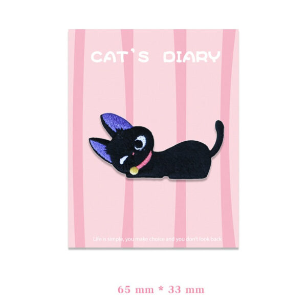 Adorable Big-Eyed & Black Cat Embroidered Patches 9pcs - Image 11