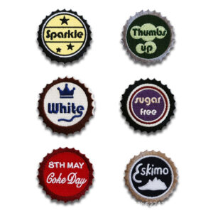 Vintage Ziggy Self-Adhesive Retro Bottle Cap Embroidered Patches 6pcs