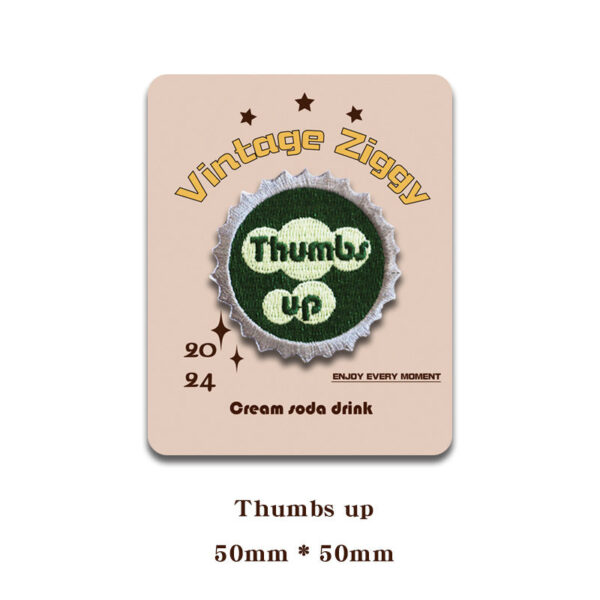 Vintage Ziggy Self-Adhesive Retro Bottle Cap Embroidered Patches 6pcs - Image 5