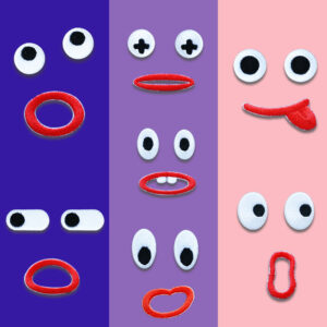 Big-Eyed Emoji Self-Adhesive Embroidered Patches 7 Pack