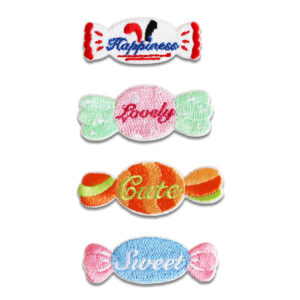 55mm Candy Self-Adhesive Embroidered Patches 8 Pack(4 Colors)