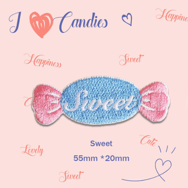 55mm Candy Self-Adhesive Embroidered Patches 8 Pack(4 Colors) - Image 5