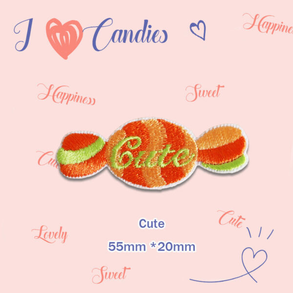 55mm Candy Self-Adhesive Embroidered Patches 8 Pack(4 Colors) - Image 3