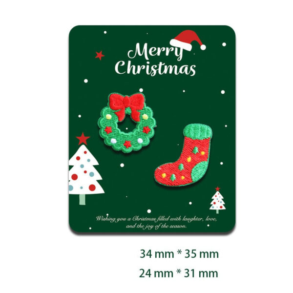 Festive Merry Christmas Self-Adhesive Embroidered Decoration Patches 11 Pack - Image 6