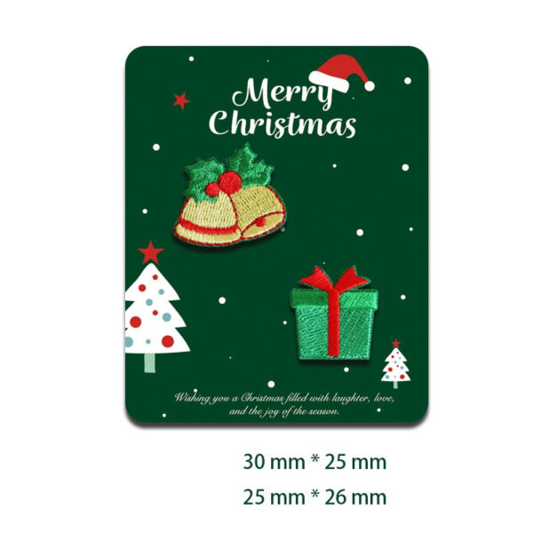 Festive Merry Christmas Self-Adhesive Embroidered Decoration Patches 11 Pack - Image 10