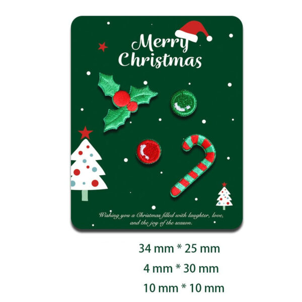 Festive Merry Christmas Self-Adhesive Embroidered Decoration Patches 11 Pack - Image 5