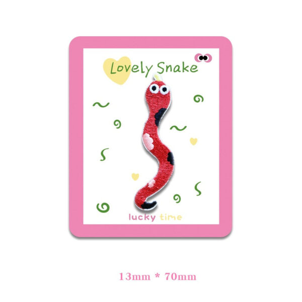 Lovely Year of the Snake 70mm Embroidered Cloth Patches 5 Color Pack - Image 3