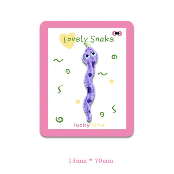 Lovely Year of the Snake 70mm Embroidered Cloth Patches 5 Color Pack - Image 6