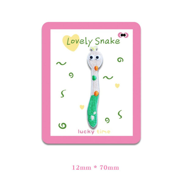 Lovely Year of the Snake 70mm Embroidered Cloth Patches 5 Color Pack - Image 7