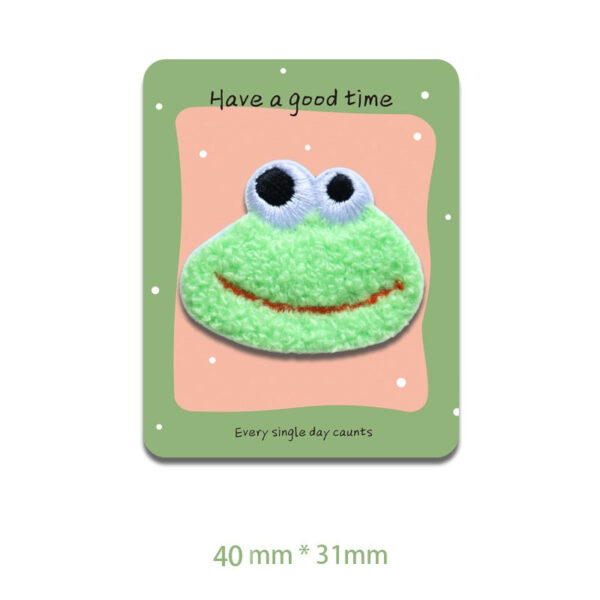 Self-Adhesive Plush Cartoon Animal Head Embroidered Patches 6 Pack - Image 4
