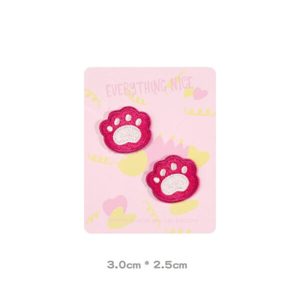 Pink Strawberry Bear Self-Adhesive Embroidered Patches 3pcs - Image 4