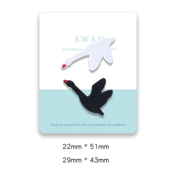 Elegant Self - Adhesive Swan Embroidered Patches 8pcs - Image 3