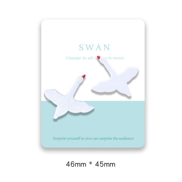 Elegant Self - Adhesive Swan Embroidered Patches 8pcs - Image 4
