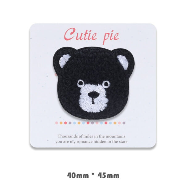 Self-Adhesive Bear Head Embroidered Decoration Patches 4 Pack - Image 3