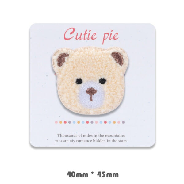 Self-Adhesive Bear Head Embroidered Decoration Patches 4 Pack - Image 5