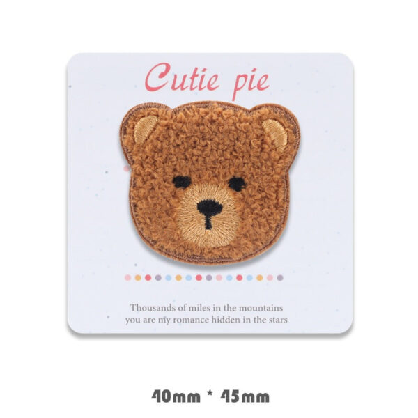 Self-Adhesive Bear Head Embroidered Decoration Patches 4 Pack - Image 6