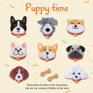 Adorable Self-Adhesive Puppy Time Dog Patches 10 Pack