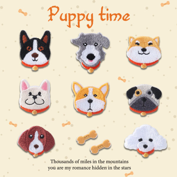 Adorable Self-Adhesive Puppy Time Dog Patches 10 Pack