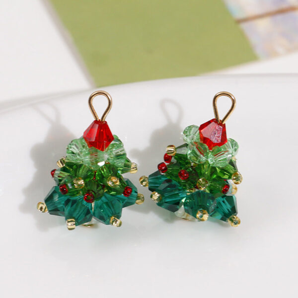 Colorful Glass Bead Handmade Christmas Tree Pendant Hanging Ornaments 5pcs - Image 3