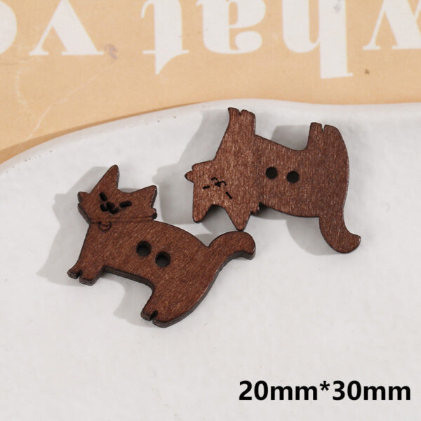 Wooden Small Panda and Fish Round Two-hole Buttons 20 Pack(10 Styles) - Image 11