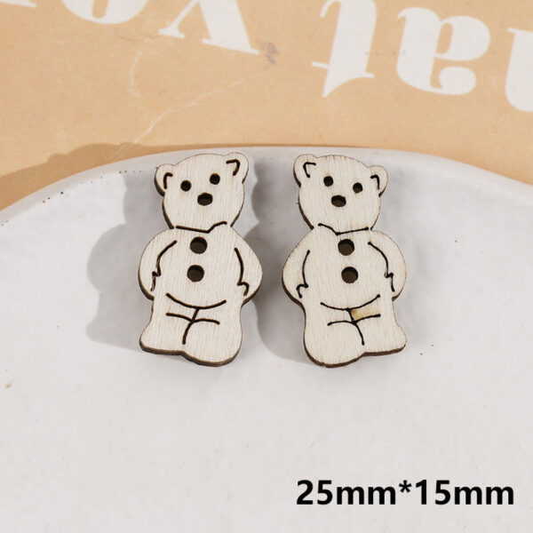 Wooden Small Panda and Fish Round Two-hole Buttons 20 Pack(10 Styles) - Image 3