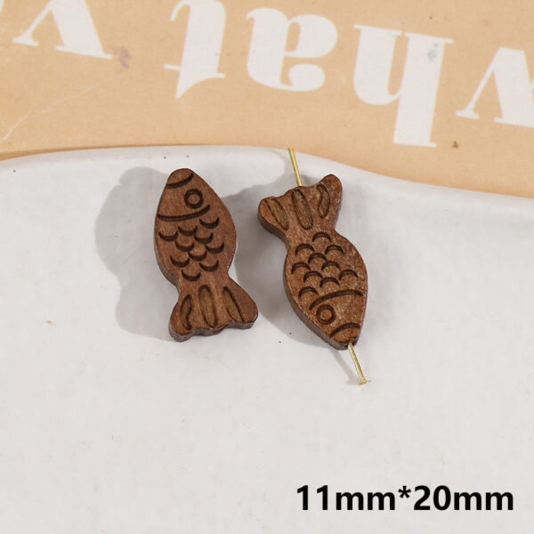 Wooden Small Panda and Fish Round Two-hole Buttons 20 Pack(10 Styles) - Image 4