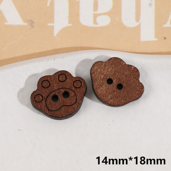 Wooden Small Panda and Fish Round Two-hole Buttons 20 Pack(10 Styles) - Image 9