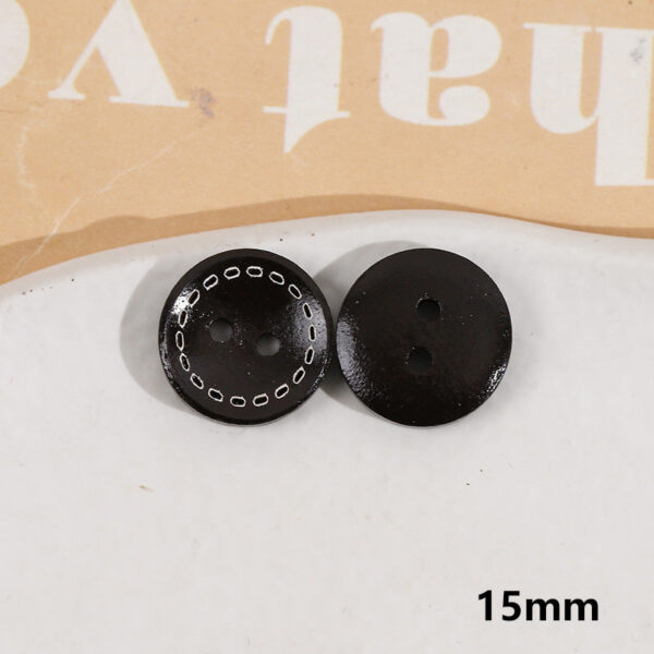 Wooden Small Panda and Fish Round Two-hole Buttons 20 Pack(10 Styles) - Image 5
