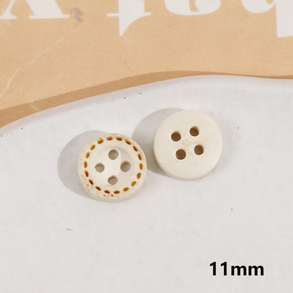 Wooden Small Panda and Fish Round Two-hole Buttons 20 Pack(10 Styles) - Image 10